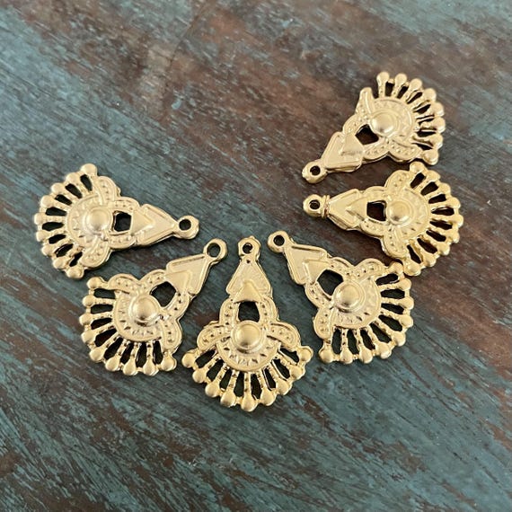 Bohemian Matte Gold Brass Earring Findings (6 Pieces) 1030