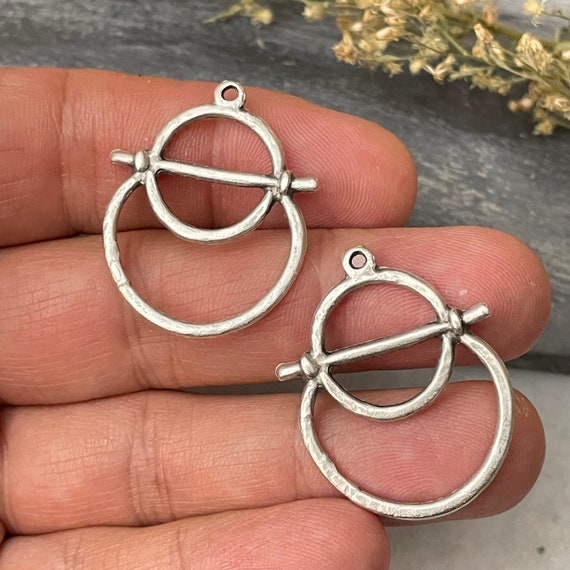 Brass Bohemian Earring Charms Findings for Jewelry Set Supply Making. Silver Plated Jewelry Designs for Jewelry making.2 Pieces- 8176