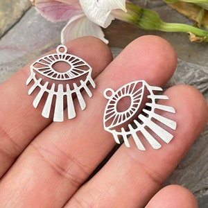 Stainless Steel Jewelry Laser Cut Earring Making Findings Supplies, Charms, Connectors. 1 Piece - 2084