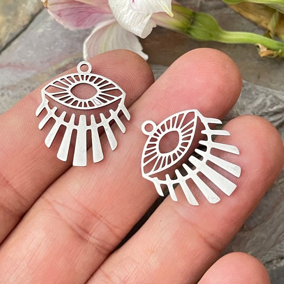 Stainless Steel Jewelry Laser Cut Earring Making Findings Supplies, Charms, Connectors. 1 Piece - 2084