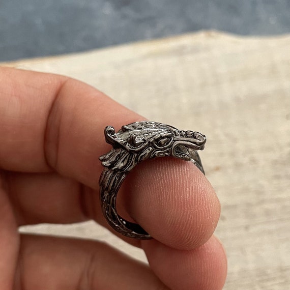 Antique Silver Plated Brass Adjustable Unique Ring. 4004