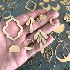 88 PCS Raw Brass Earring Findings: Jewelry Making Supplies image 6