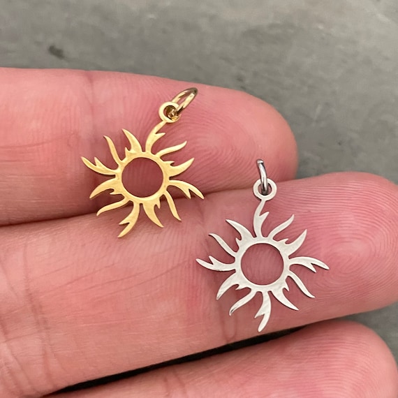 Sun Charm Earring Supplies - Earring Hoops and Connectors for Jewelry Making - 2032