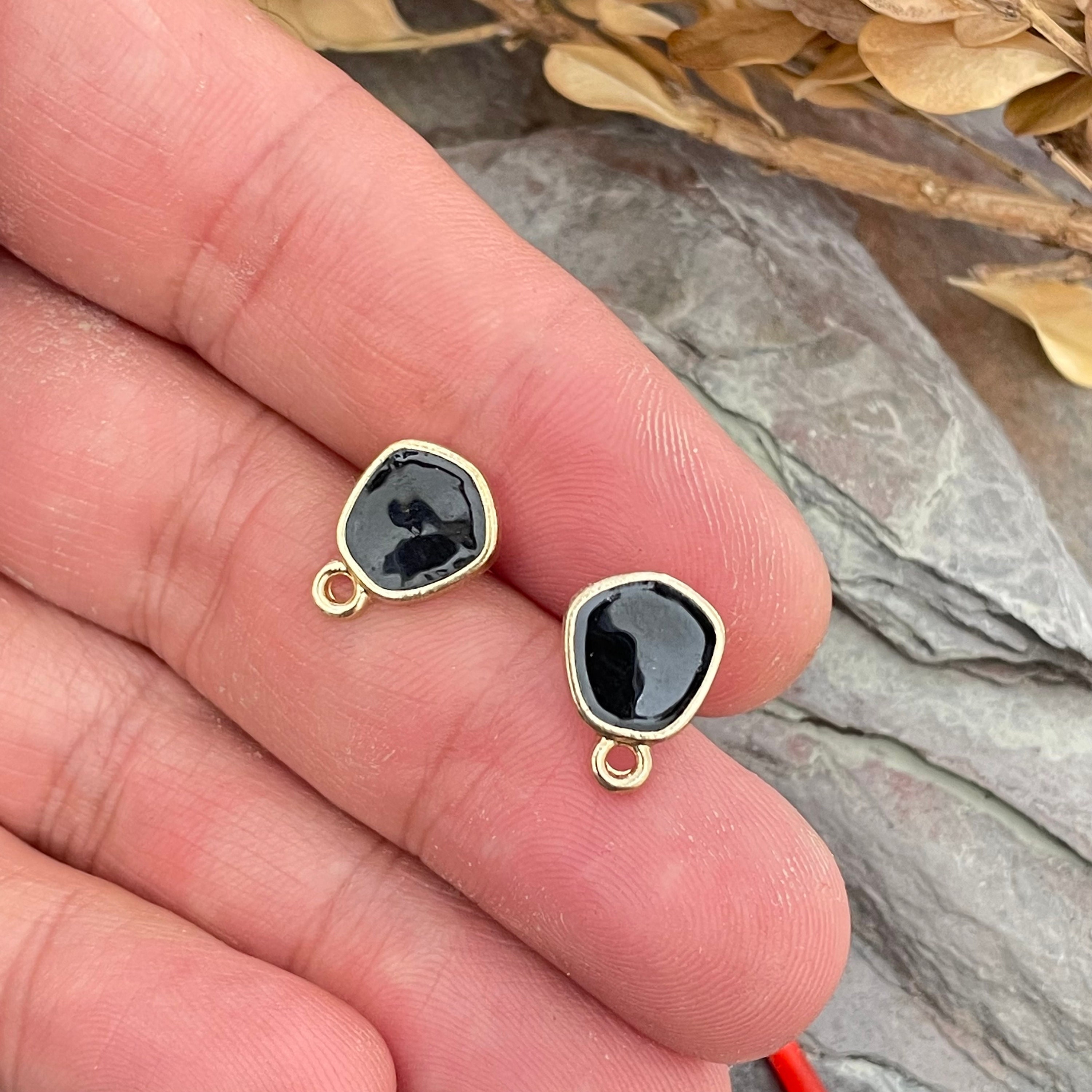 Gold Plated Brass Earring Stud Circle Earring Post Brass Earring