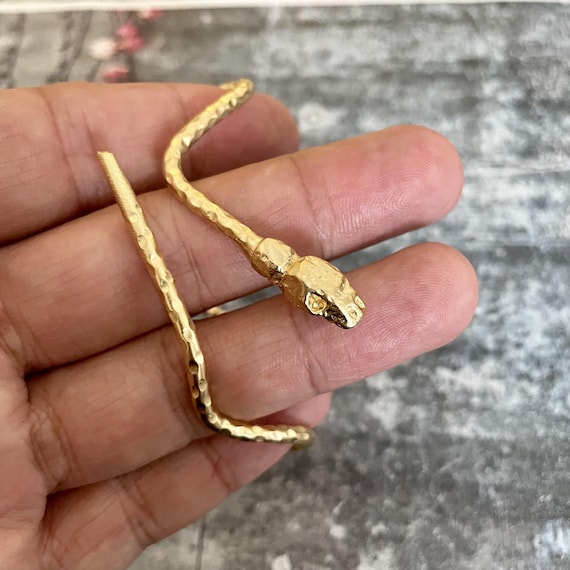 Antique Gold Plated Snake Bracelet - Bohemian Jewelry