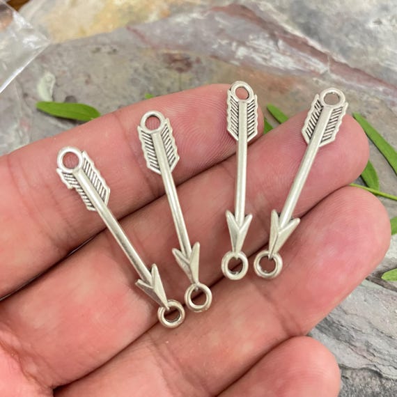 Silver Plated Earring Charms for Jewelry Making - Bohemian Style Supplies. 25 Pieces - 7002