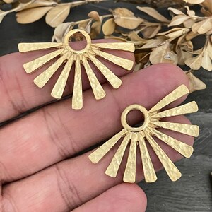 Matte Gold Plated Earring Parts - Bohemian Brass Earring Findings. 1163