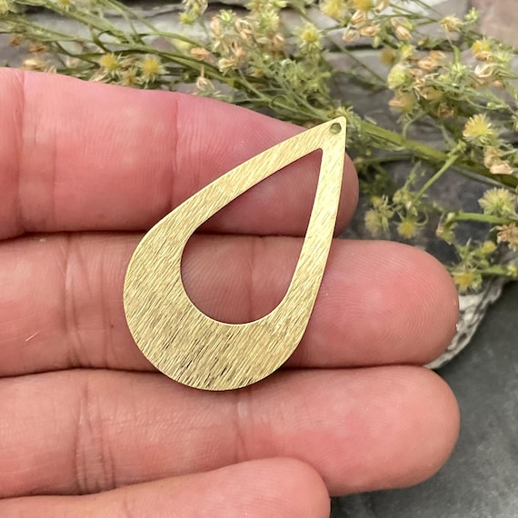 Raw Brass Earring Findings: Connectors and Charms for Jewelry Making - 3097