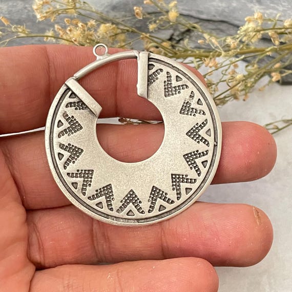 Silver Plated Bohemian Earring Charm: Jewelry Making Supply
