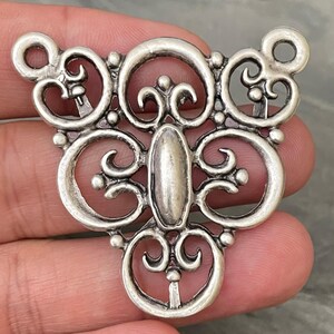 Antique Silver Plated Brass Bohemian Necklace Pendant - 7011 image 3