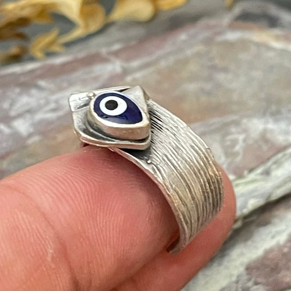 Evil Eye Ring. Bohemian rings, adjustable ring, brass ring 4022