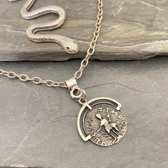 Bohemian Charm Necklace - Handcrafted Oxidized Silver Design - 5657