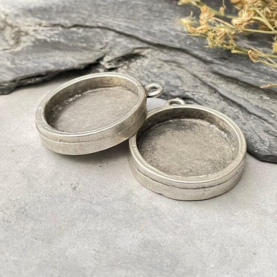 Silver Plated Earring Charms: Brass Jewelry Making Supplies - 2 Pieces - 8204