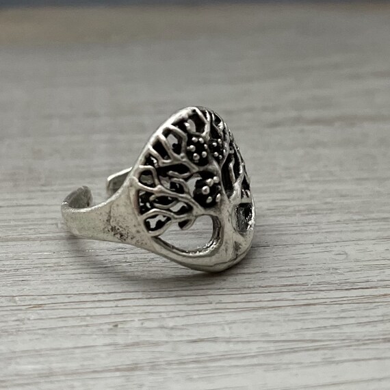 Antique Silver Plated Brass Adjustable Unique Ring.. 4375