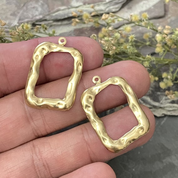 Accessorize in Style with Brass Earring Findings - Raw Brass Connectors and Charms.3105