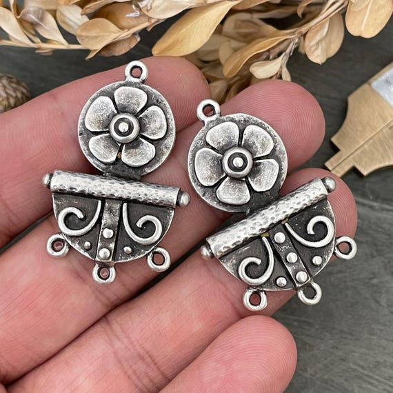 Handmade Earring Findings - Brass and Silver Jewelry Supplies - 8144