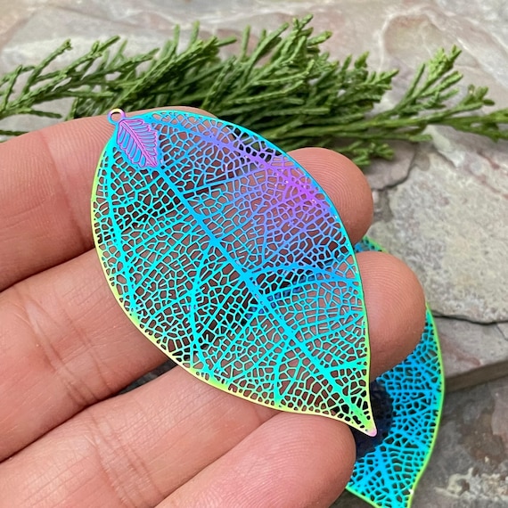 Rainbow Jewelry Findings: Multi Color Steel Charms (Lightweight, Waterproof) 2078