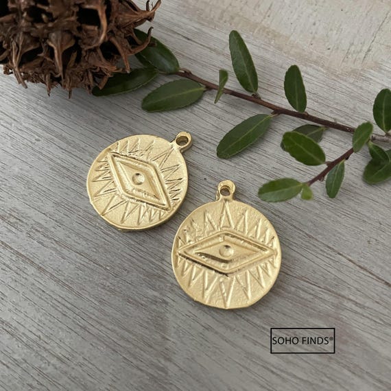 Bohemian Earring Components: Matte Gold Brass (2 Pieces) 1002