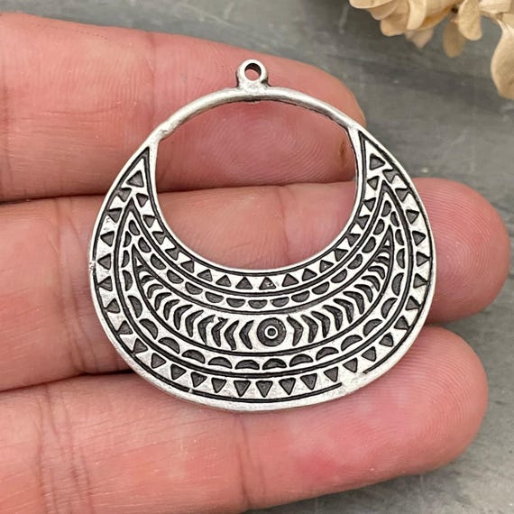 Earring Findings: Raw Brass with Antique Silver - Minimalist Jewelry Parts - 8239