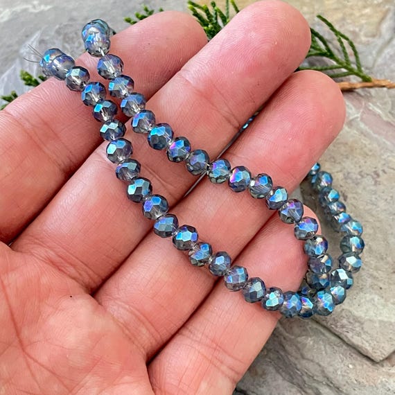 Electroplate Transparent Glass Beads Strands, about 130pcs/strand,- 5525