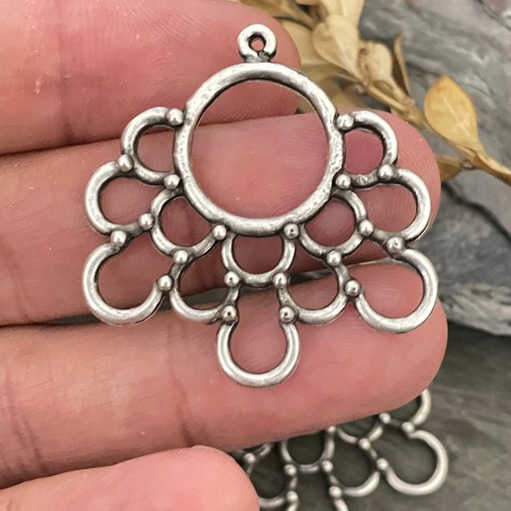 Geometric Charms for Jewelry Making - Laser Cut Jewelry Supplies. Antique Silver,Lead and Nickel Free.2 Pieces - 8220