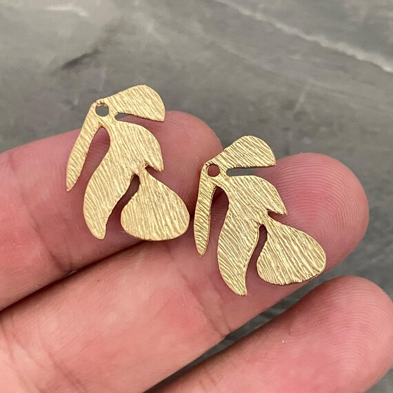 Bohemian Brass Earring Parts, Matte Gold Plated (Set of 6) 1130