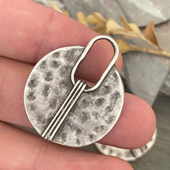 Antique Silver Earring Charms: Laser Cut Brass Jewelry Supplies (2 Pieces)