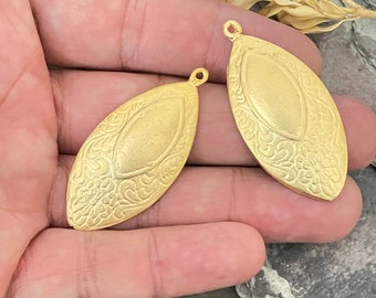 Unique Earring Hoops Set Matte Gold Brass Dangle Earring PCS  1089