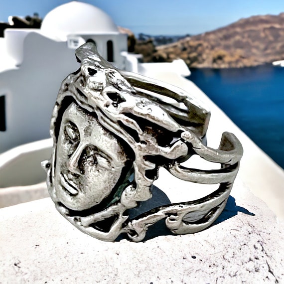 Greek Ring. Bohemian rings, adjustable ring, brass ring - 4496