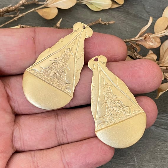 Matte Gold Brass Earring Findings - Jewelry Supplies for Women - 1047