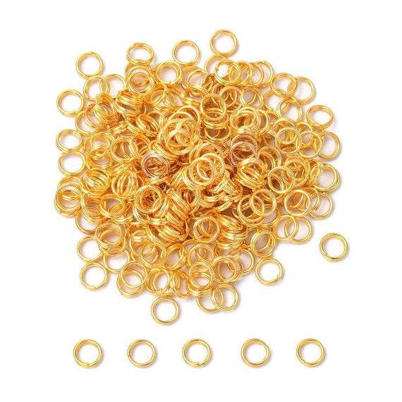Double Loop Split Rings: Gold-Plated Iron Jewelry Findings (5mm) - 9016