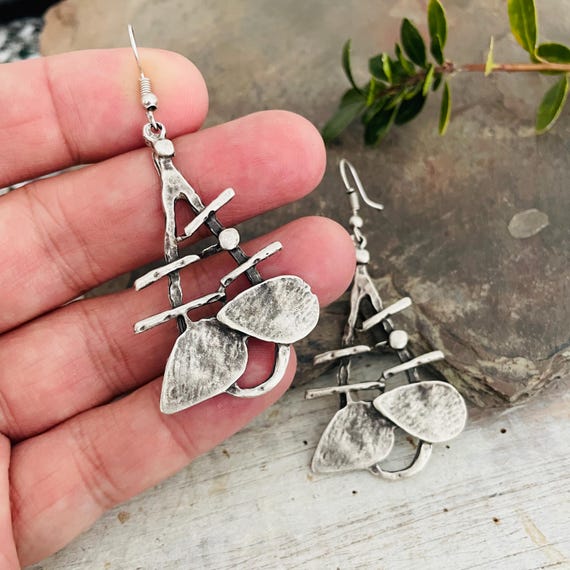 Bohemian Earrings: Gypsy Style, Turkish Inspired Silver- 5391