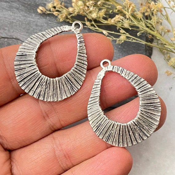 Brass Bohemian Earring Charms Findings for Jewelry Set Supply Making. Silver Plated Jewelry Designs for Jewelry making.2 Pieces- 8189