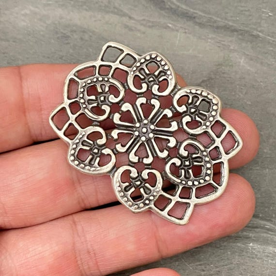 Antique Silver Plated Brass Bohemian Necklace Pendant- 8130