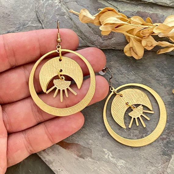 Chunky Statement Earrings - Unique Sustainable Jewelry with Boho Vibes -5468