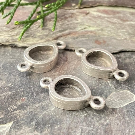 Silver Plated Earring Charms: Brass Jewelry Making Findings (3 Pieces)