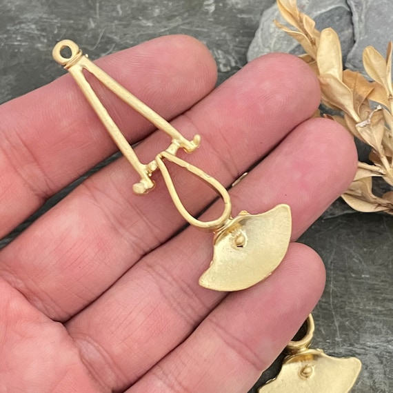 Gold Dangle Earring Findings. Matte Gold Plated Earring Parts.Bohemian - 1022