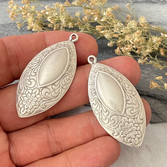 Brass Bohemian Earring Charms Findings for Jewelry Set Supply Making. Silver Plated Jewelry Designs for Jewelry making.2 Pieces- 8160