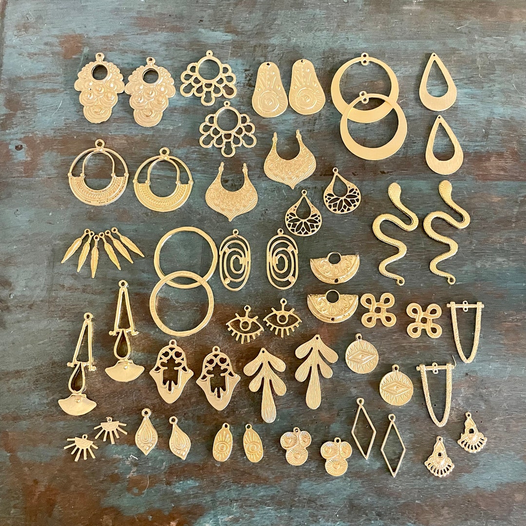 Brass Earring,charms for Earring Making,earring Findings,double Hole  Earring Pendant,earring Accessories,earring Parts Supply FQ0071 