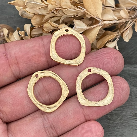 Bohemian Earring Findings: Matte Gold Brass Parts (3 Pieces) 1052