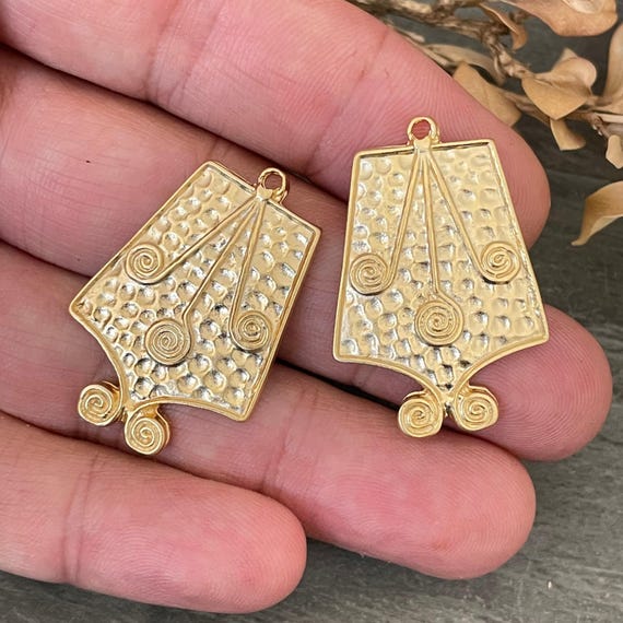 Matte Gold Brass Earring Findings - Jewelry Craft Supplies - 1040