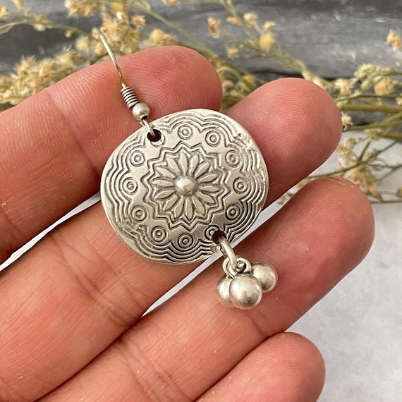 Nova Earrings: Bohemian Tribal Brass Dangles (Lightweight Style) - 5545