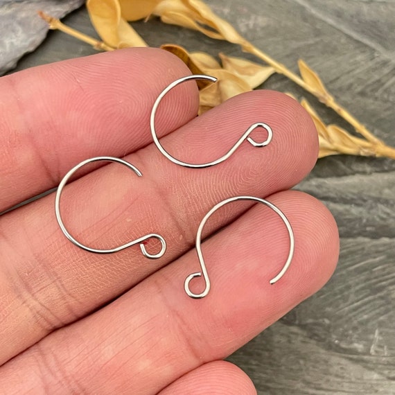 Surgical Steel Earring Hooks- Circle Earring Wire - Steel Earring Horizontal Loops- Earring findings for jewelry making-5588