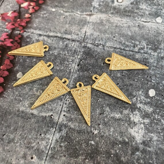 Matte Gold Earring Parts: Bohemian Brass Findings Set 1153