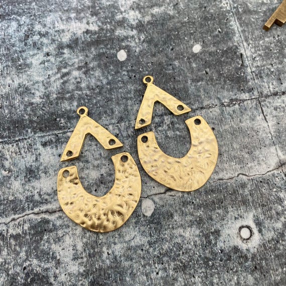 Earring Findings: Matte Gold Plated Brass - Boho Style Set 1059
