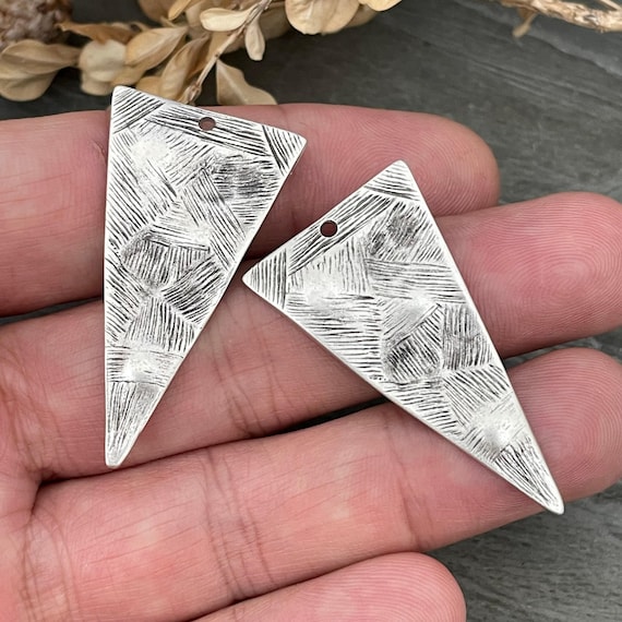 Handmade Jewelry Earring Findings, Brass & Silver (Dangle Charms) -  8147