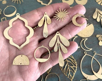 Raw Brass Earring Findings Set: 88 PCS Jewelry Making Supplies