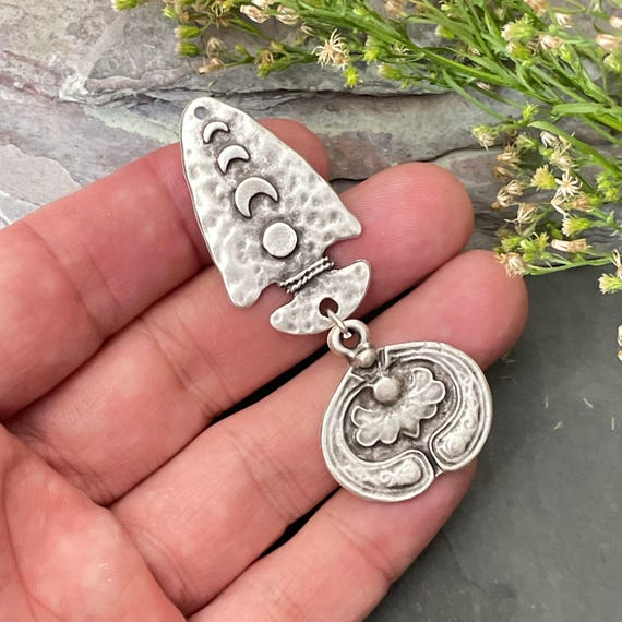 Antique Silver Earring Findings: Boho Jewelry Making Supplies