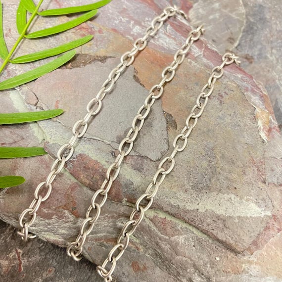 5 X 3 mm. Antique silver plated chain - 9015