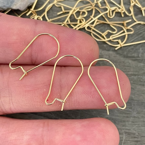 Earring - Hooks with Rhinestone - Golden - 1 Pair